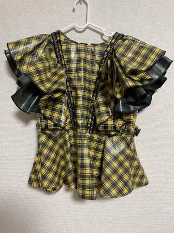 로이스크레용 20aw PVC 가공 타탄 체크 상의
