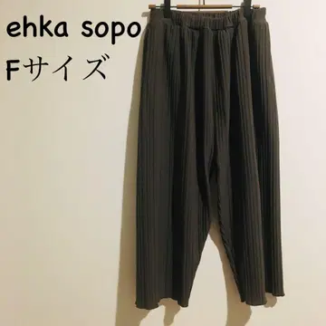 와이드 팬츠 [ehka sopo/에카 소포] 플리츠 차콜 그레이