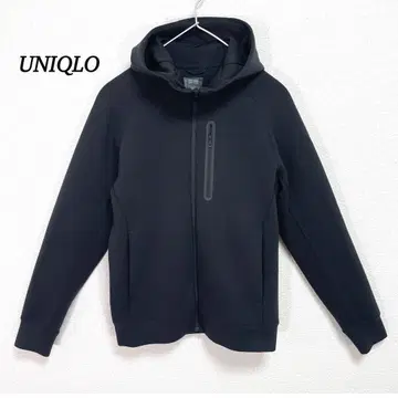유니클로 후드티 S 사이즈 풀 집업 남성용 가슴 포켓 블랙