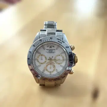 TECHNOS 크로노그래프 스테인리스 시계