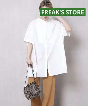 FREAK'S STORE 하프 슬리브 핀턱 셔츠 스탠드 카라 새상품