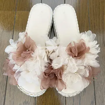 RANDA 쉬폰 플라워 주트 샌들 핑크