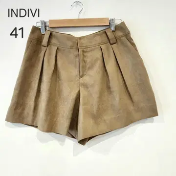 INDIVI 인디비 숏 팬츠 스웨이드 느낌 베이지 41 사이즈 L