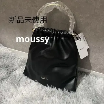 moussy 블랙 합성 피혁 핸드백
