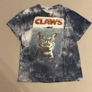 JAWS DOM 티셔츠 타이다이 CLAWS 고양이 패러디