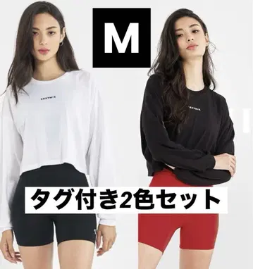 제쿠시믹스 크롭 길이 루즈핏 긴팔 크롭 긴팔 2색 세트