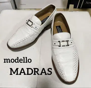 madras MODELLO 천연 가죽 메쉬 로퍼 화이트