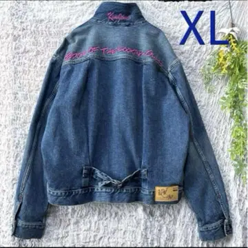 XL GU x KIM JONES 데님 자켓 자수 핑크
