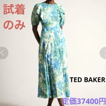 [시착만 한 상품] TED BAKER 수채화 플로럴 퍼프 슬리브 원피스
