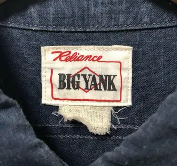 BIG YANK 아나토미카 네이비 코튼 린넨 긴팔 셔츠