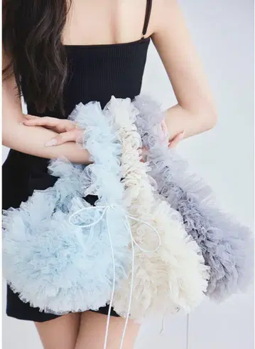택 포함 새상품 snidel 라메 도트 튤 백