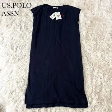 택 포함 새상품 US.POLO ASSN 와플 원피스 맥시 길이 네이비 L