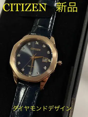 CITIZEN 다이아몬드 디자인 손목시계 에코 드라이브 옥타곤