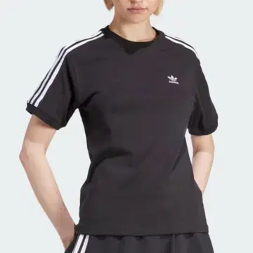 아디다스 트레포일 아디 컬러 블랙 티셔츠 쓰리 스트라이프
