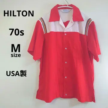 70년대 HILTON 힐튼 볼링 셔츠 USA M 사이즈 레드