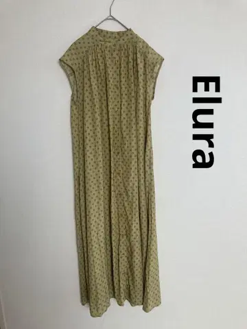 새상품급 Elura 롱 원피스 슬리브리스 프로방스 패턴 프리