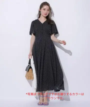 [ 아푸와이저 리셰 ] 플레어 슬리브 원피스 브라운
