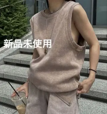 아메리 메디 2웨이 데님 느낌 오버 탱크 톱