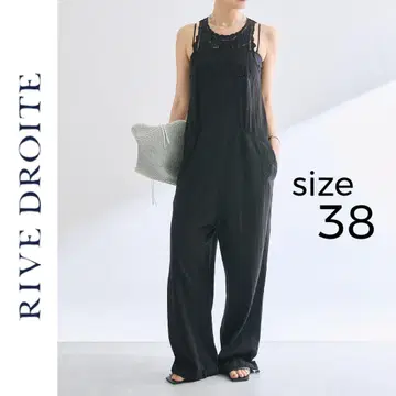 새상품 RIVE DROITE 자수 콤비네존 리브 드와 38
