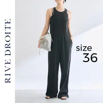 새상품 RIVE DROITE 자수 콤비네존 리브 드와 36