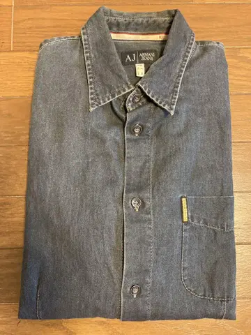 ARMANI JEANS 아르마니 진 데님 긴팔 셔츠 다크 네이비