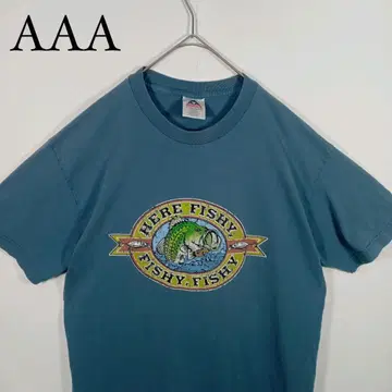 물고기 블랙 배스 HERE FISHY 애니멀 티셔츠 AAA L