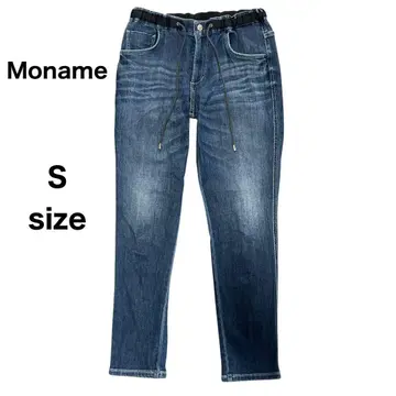 [ Moname ] 모나 드로우 스트링 데님 팬츠 S 사이즈 블루