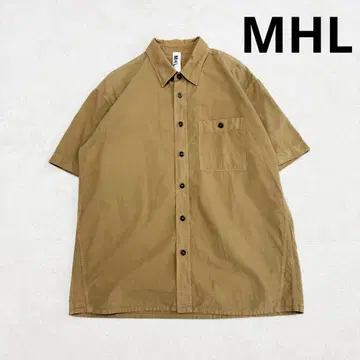 새상품급 MHL 마가렛호웰 페이퍼 코튼 반팔 셔츠 브라운 M