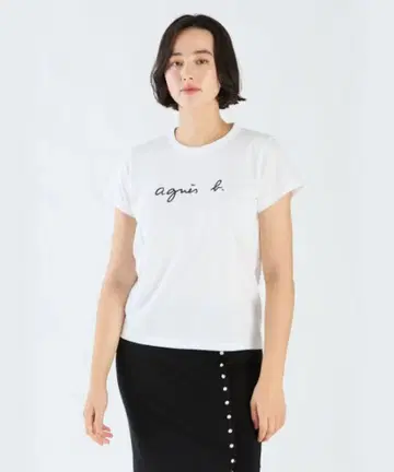 agnes b. 에네스베 티셔츠 로고 티셔츠