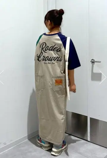 로데오 크라운 래글런 컬러 스티치 원피스 롱 원피스