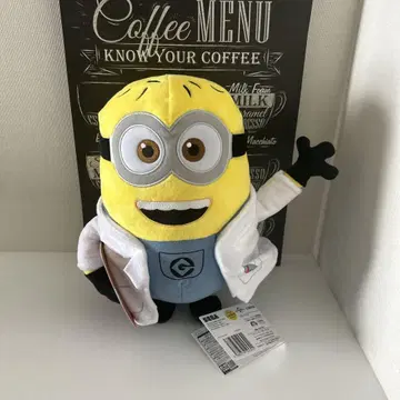 미니언 봉제 인형 화이트 코트 약 30cm
