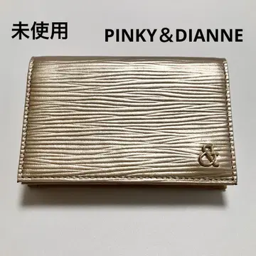 D1044 미사용 핑키 앤 다이앤 명함지갑 천연 가죽 여성용 골드