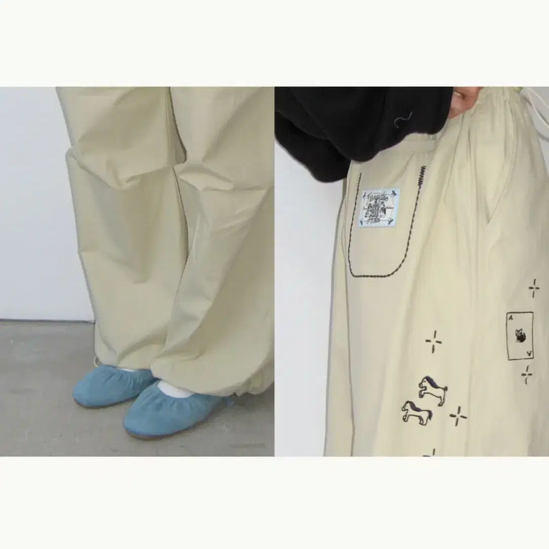 LONLON Parachute DRAWING STITCH PARACHUTE PANTS B on Bunjang