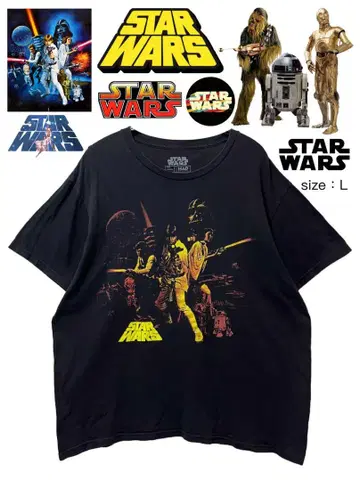 STAR WARS Episode IV 티셔츠 L 블랙 USA 구제 의류