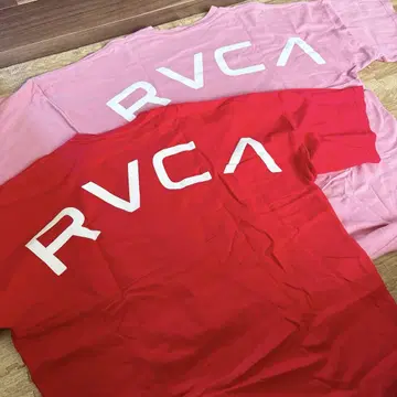 RVCA 로고 티셔츠 빨간색 핑크 2장 세트