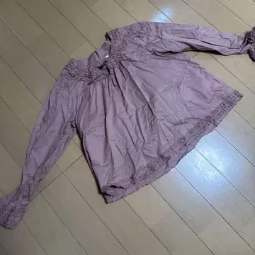 핑크하우스 피코 프릴 긴팔 블라우스 로즈 핑크
