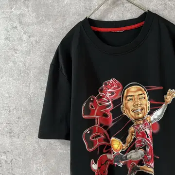 NBA BULLS 데릭 로즈 티셔츠 블랙 남성용 M 사이즈 상당