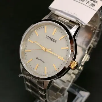 컨디션 최상 CITIZEN 시티즌 화이트 골드 실버 솔라 손목시계