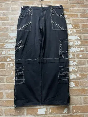 00s y2k 카고 팬츠 멀티 포켓 본지티 펑크 블랙 와이드