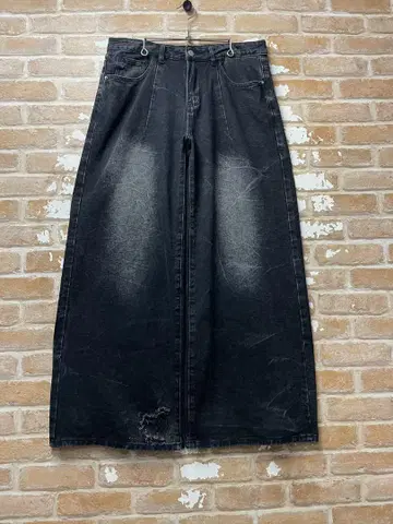 블랙 데님 와이드 데님 배기 데님 그런지 플레어 오버 사이즈
