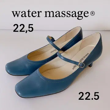 water massage 펌프스 밴딩 스트랩 파랑 22.5cm 가죽