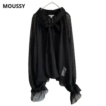 (1083) 마우지 moussy 시어 탑 보타이 긴팔 블라우스