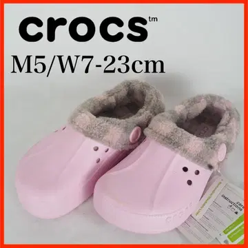 크록스*새상품*샌들*M5/W7-23cm*플리스 안감*O4174