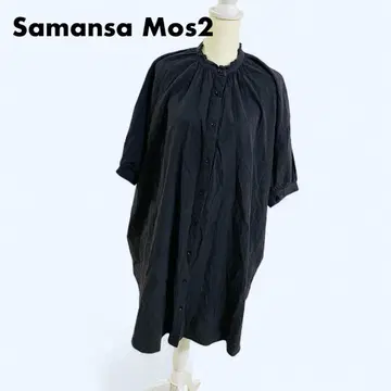 사만사 모스모스 프릴 칼라 원피스 프릴 옷깃 셔츠 원피스