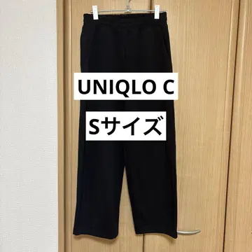 [ UNIQLO ] 스웨트 와이드 팬츠/표준 기장 S 블랙