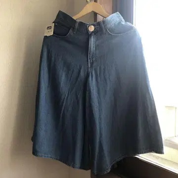 Lee 콜라보 데님 팬츠 큐롯 어스뮤직에코로지 데님 M