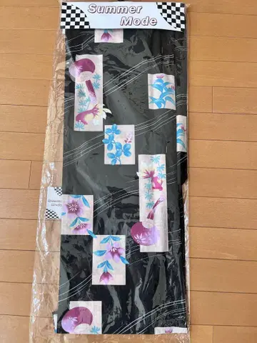 유카타 블랙 금붕어 꽃무늬