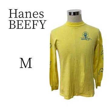 Hanes BEEFY 헤인즈 비피 노랑 긴팔 티셔츠 M