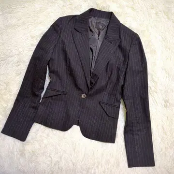 Vigny 정장 자켓(M) 블랙 스트라이프 무늬 울 혼방 1단추 일본제