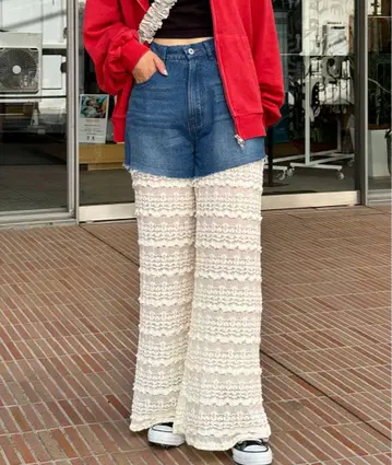 CIAOPANIC 데님 레이스 팬츠